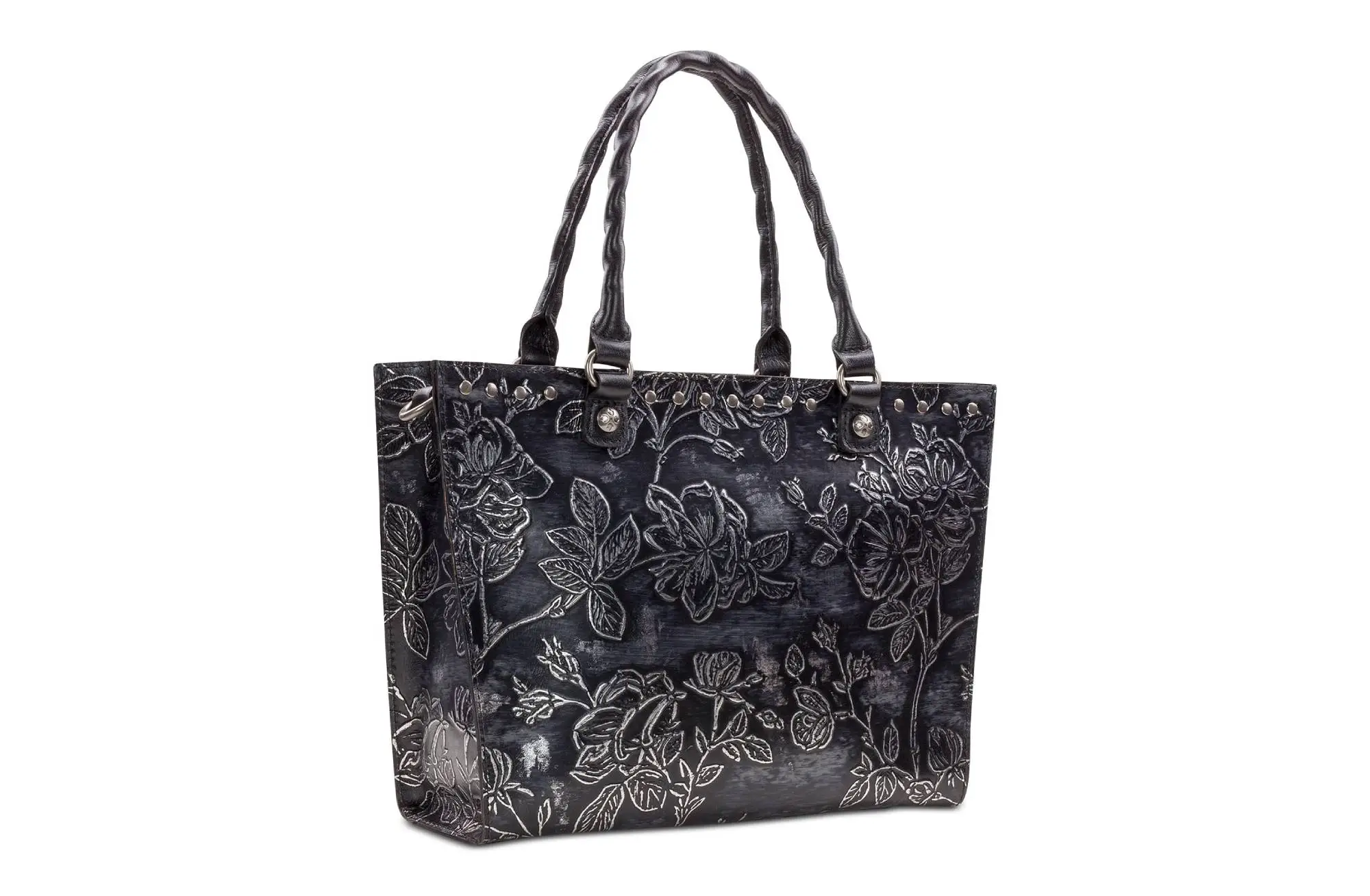 Patricia Nash Zancona Metallic Embossed Leather Tote