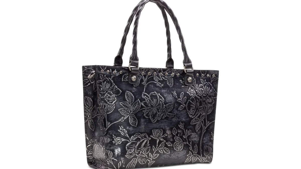 Patricia Nash Zancona Metallic Embossed Leather Tote