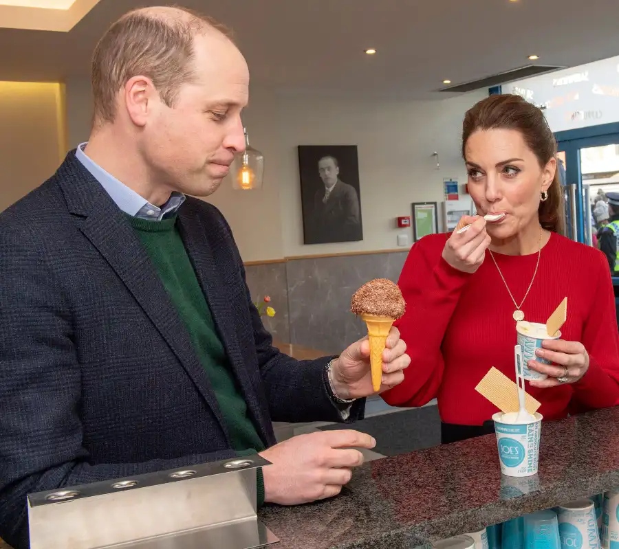 Prince William and Catherine Duchess of Cambridge Kate Middleton Eat Ice Cream