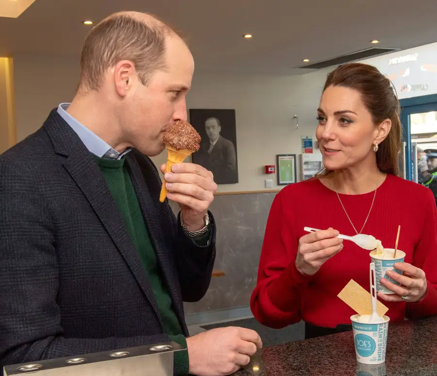 Prince William and Catherine Duchess of Cambridge Kate Middleton Eat Ice Cream