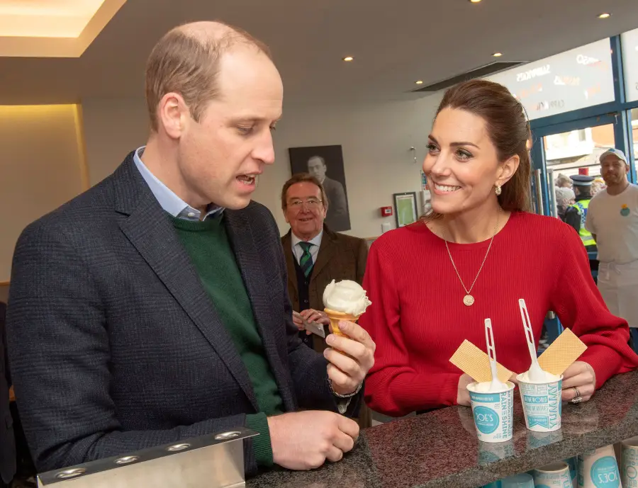 Prince William and Catherine Duchess of Cambridge Kate Middleton Eat Ice Cream
