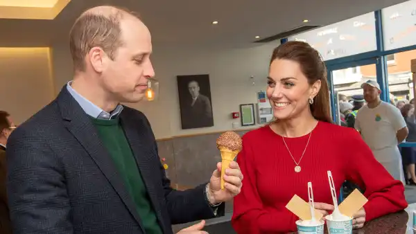 Prince William and Catherine Duchess of Cambridge Kate Middleton Eat Ice Cream