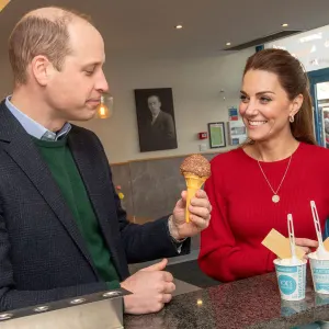 Prince William and Catherine Duchess of Cambridge Kate Middleton Eat Ice Cream