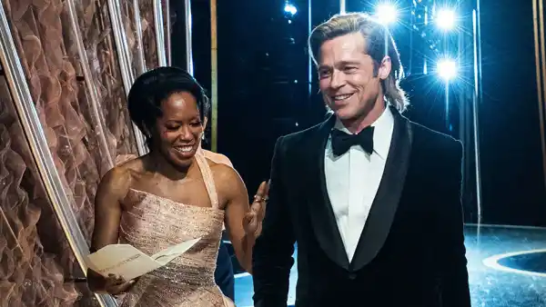 Regina King and Brad Pitt Backstage What You Didnt See on TV at Oscars 2020