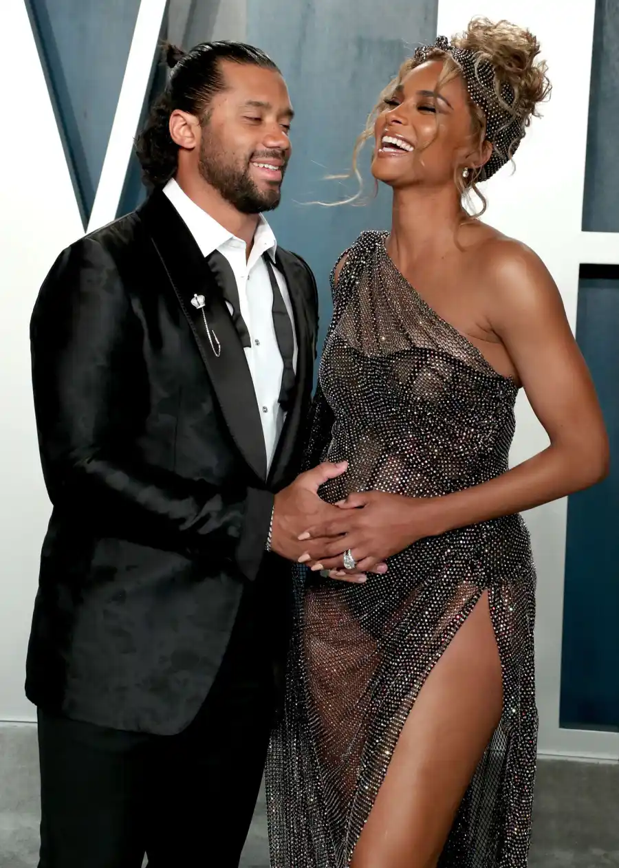 Russell Wilson and Ciara Vanity Fair Oscar Party Sheer Dress Oscars 2020