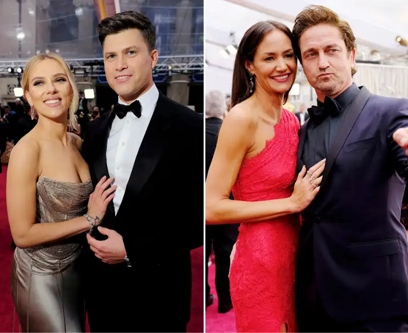 Scarlett Johansson Colin Jost Morgan Brown and Gerard Butler What You Didnt See on TV at Oscars 2020