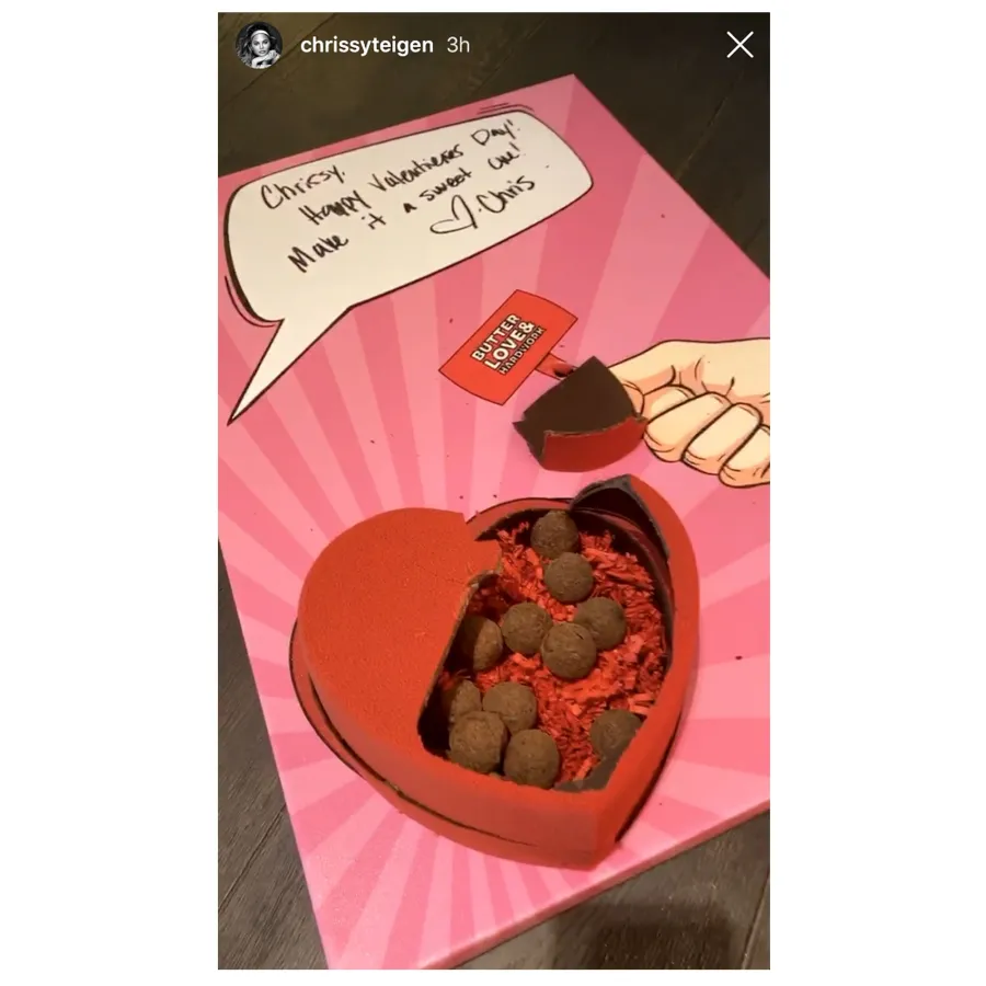 Chrissy Teigen Stars Celebrate Valentines Day