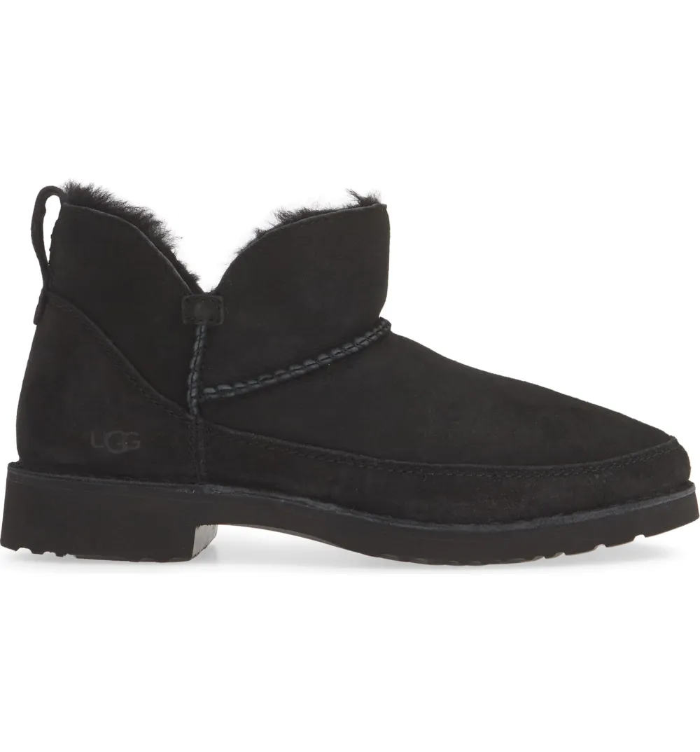 UGG Melrose Genuine Shearling Bootie (Black)