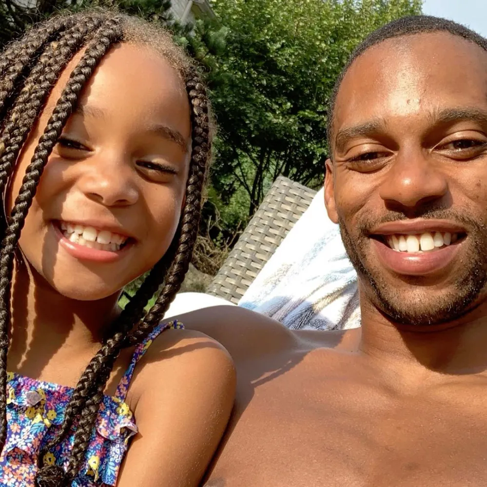 Victor Cruz and Daughter