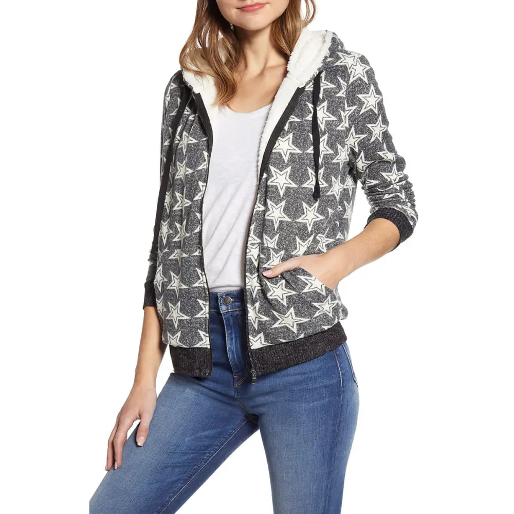 Bobeau Fleece Lined Hooded Jacket