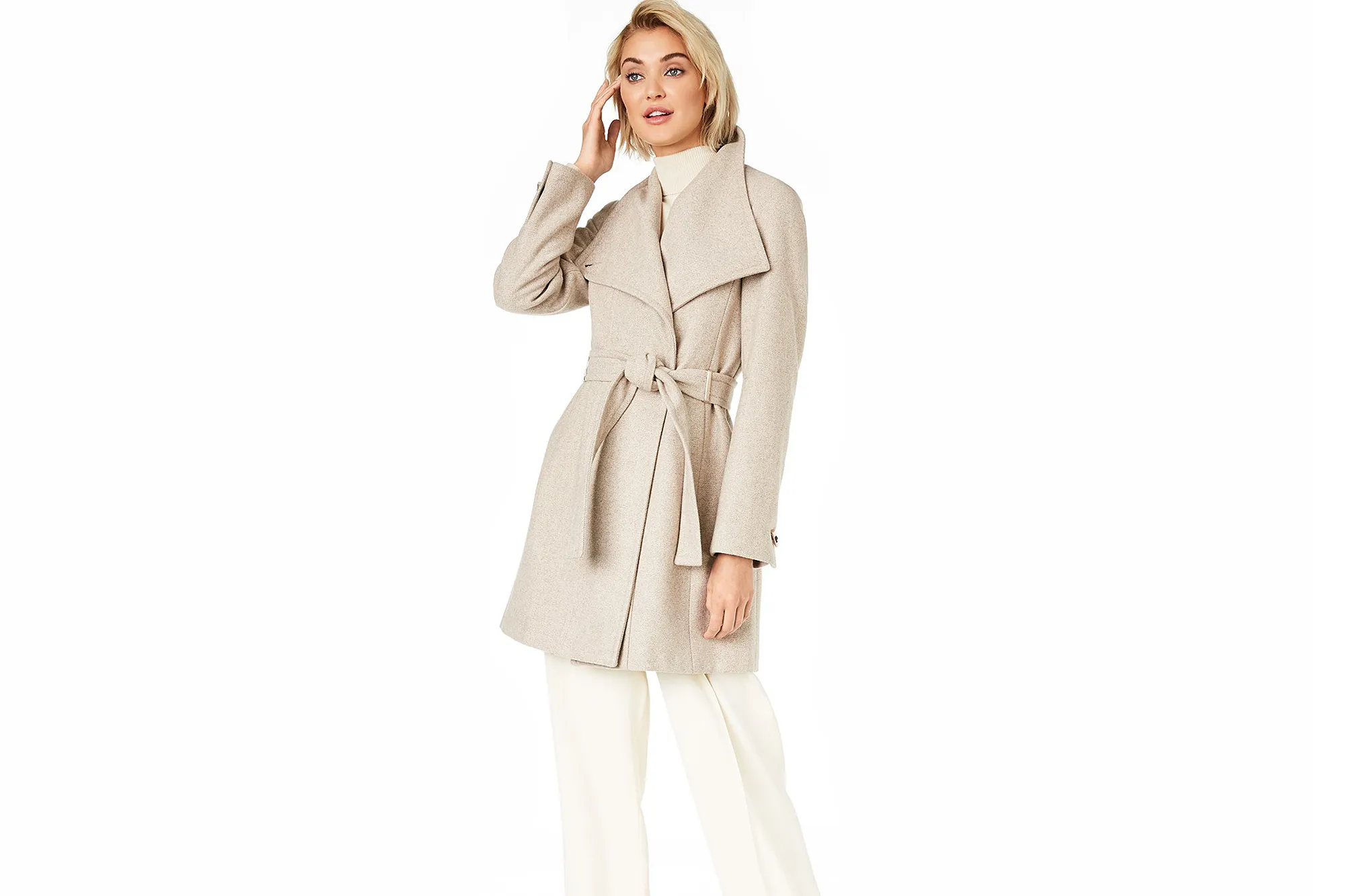 Calvin Klein Belted Toggle Wrap Coat