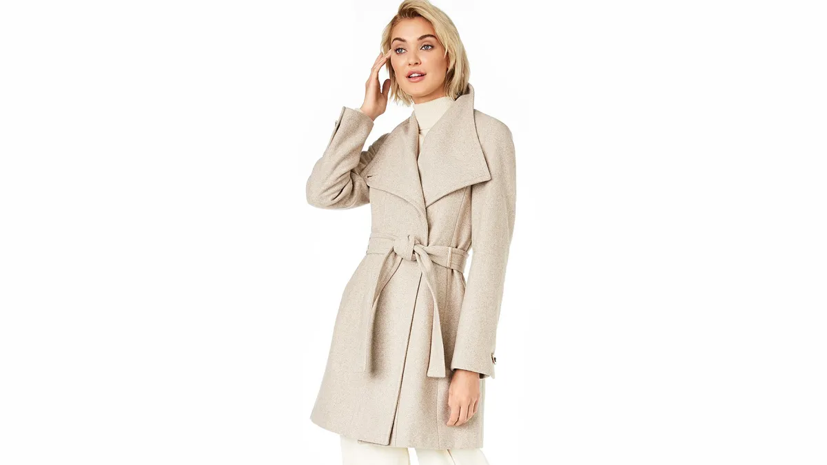 Calvin Klein Belted Toggle Wrap Coat