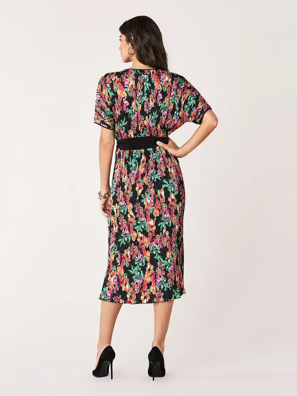 Autumn Pleated Poly-Blend Dress