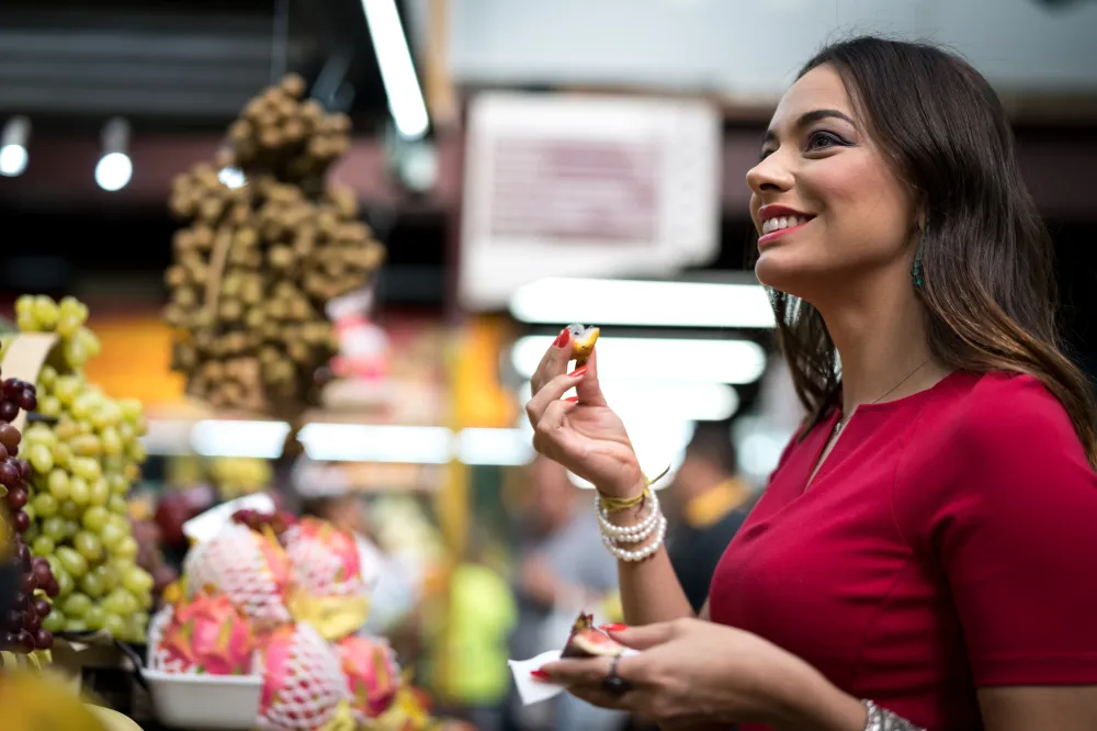 Woman Visiting Fruit Market