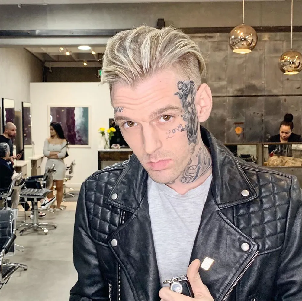 Aaron Carter's New Face Tattoo