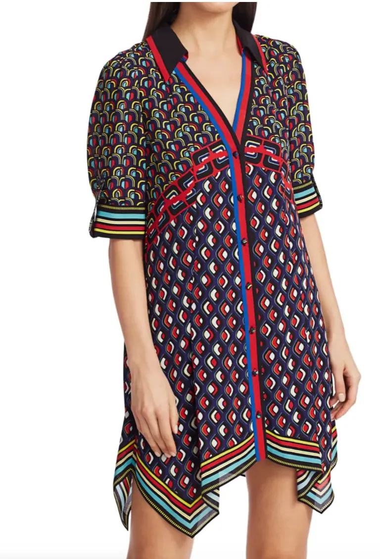 Alice + Olivia Conner Handkercheif Hem Mini Dress