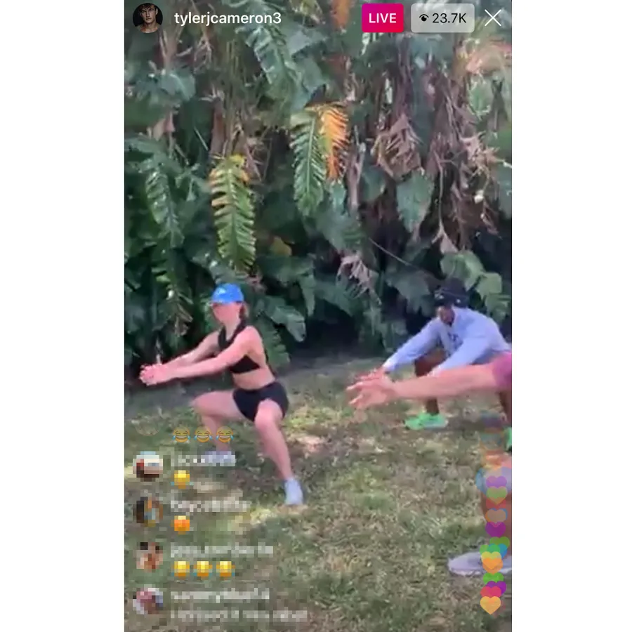 Colton Underwood Fangirls Watching Hannah Brown Tyler Cameron Work Out