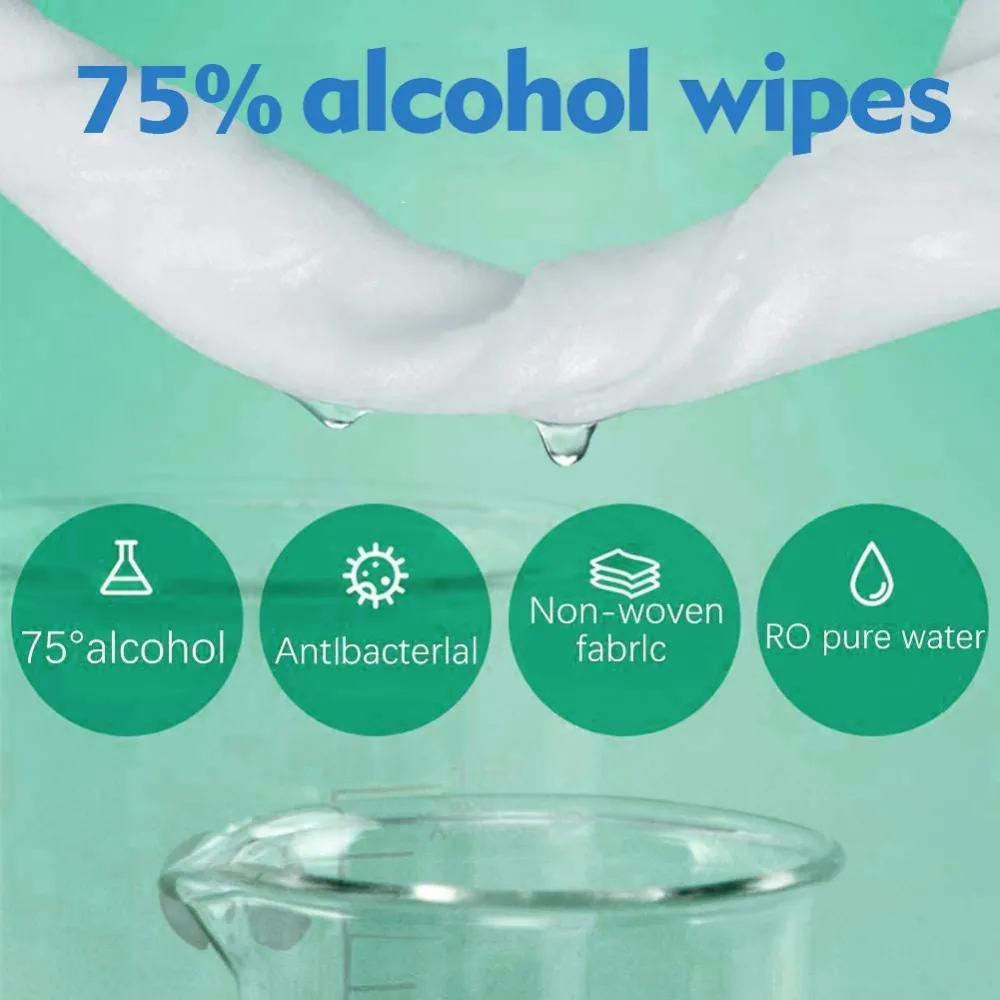 Disinfectant Wipes, 75% Alcohol Cleaning Wet Wipes (50 Pack)