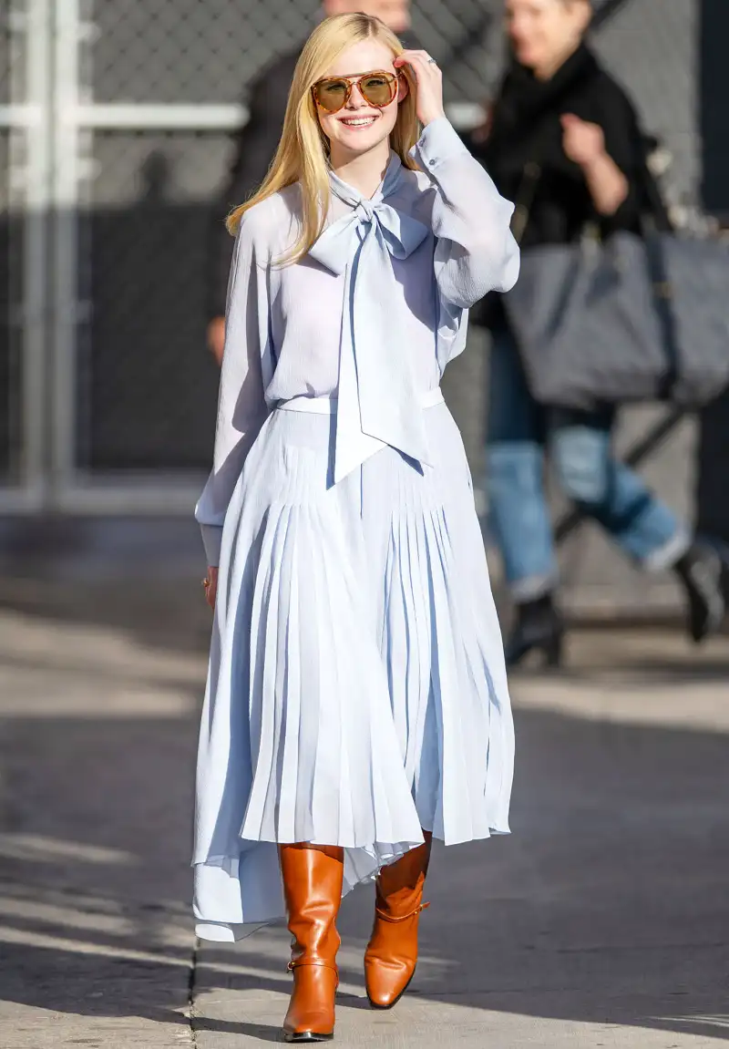 Elle Fanning Arriving at Jimmy Kimmel Live
