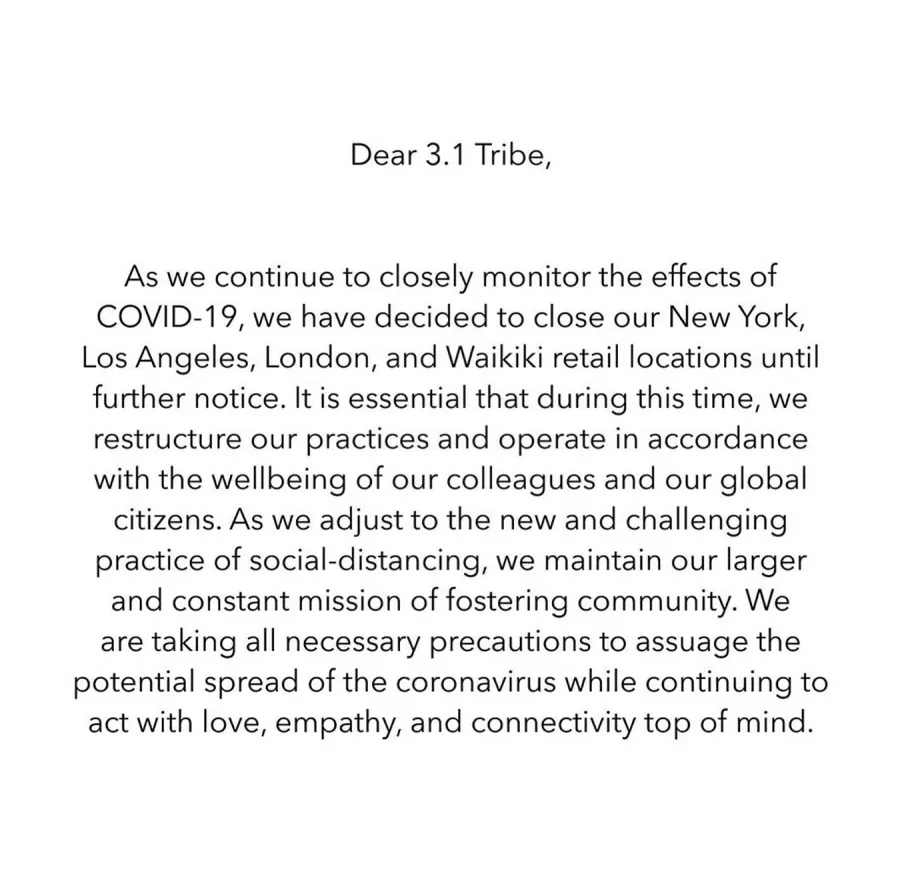 Fashion Stores Closed Due To Coronavirus Outbreak