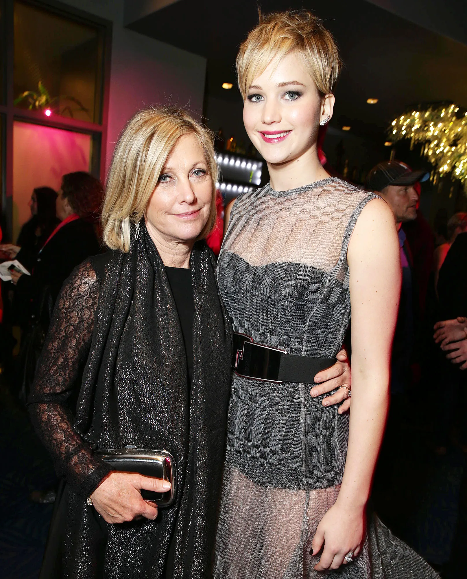 Karen Lawrence and Jennifer Lawrence at The Hunger Games Catching Fire Premiere Jennifer Lawrences Mom Karen Lawrence Cant Wait to Have Grandkids