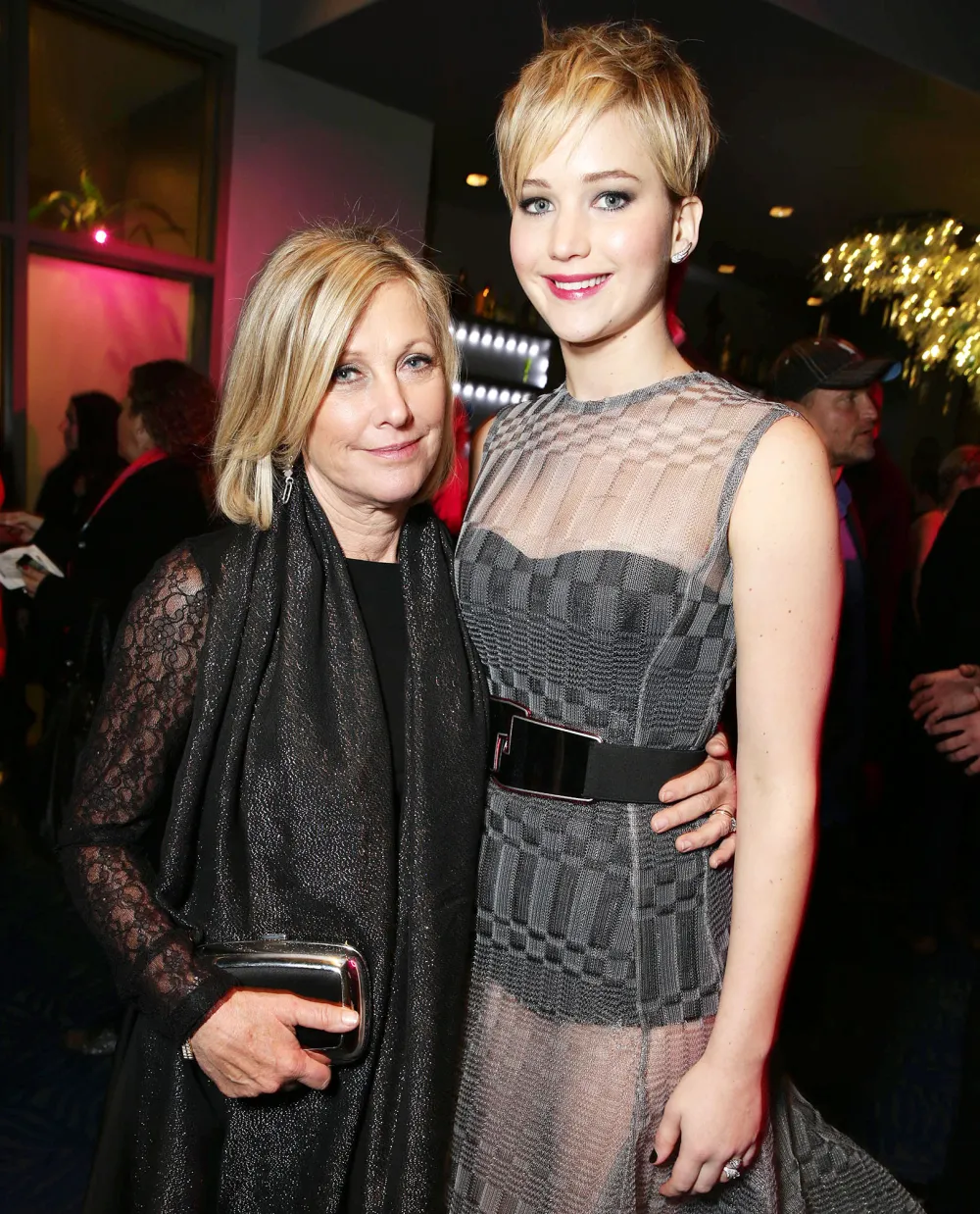 Karen Lawrence and Jennifer Lawrence at The Hunger Games Catching Fire Premiere Jennifer Lawrences Mom Karen Lawrence Cant Wait to Have Grandkids