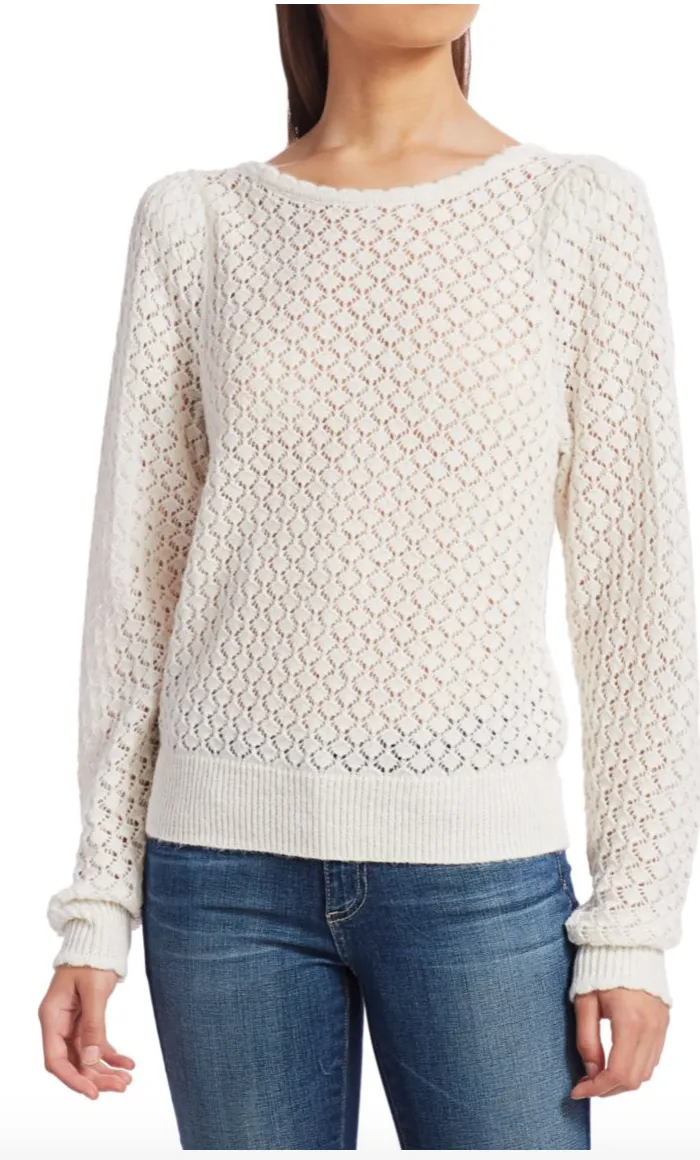 Joie Moxya Open-Knit Wool Sweater