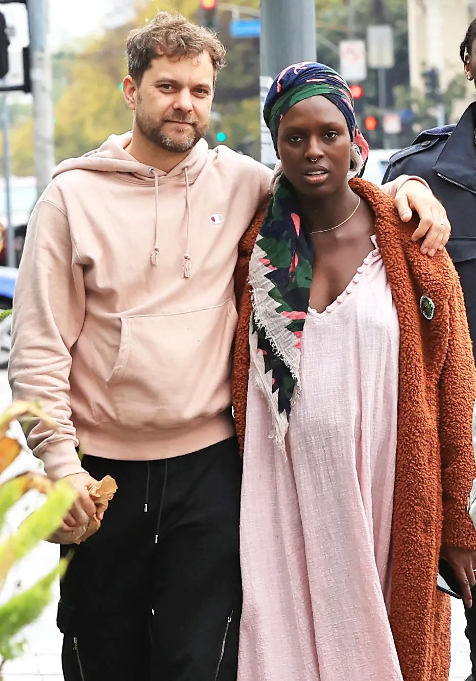 Joshua Jackson Puts His Arm Around Pregnant Wife Jodie Turner-Smith as They Step Out With His Mom