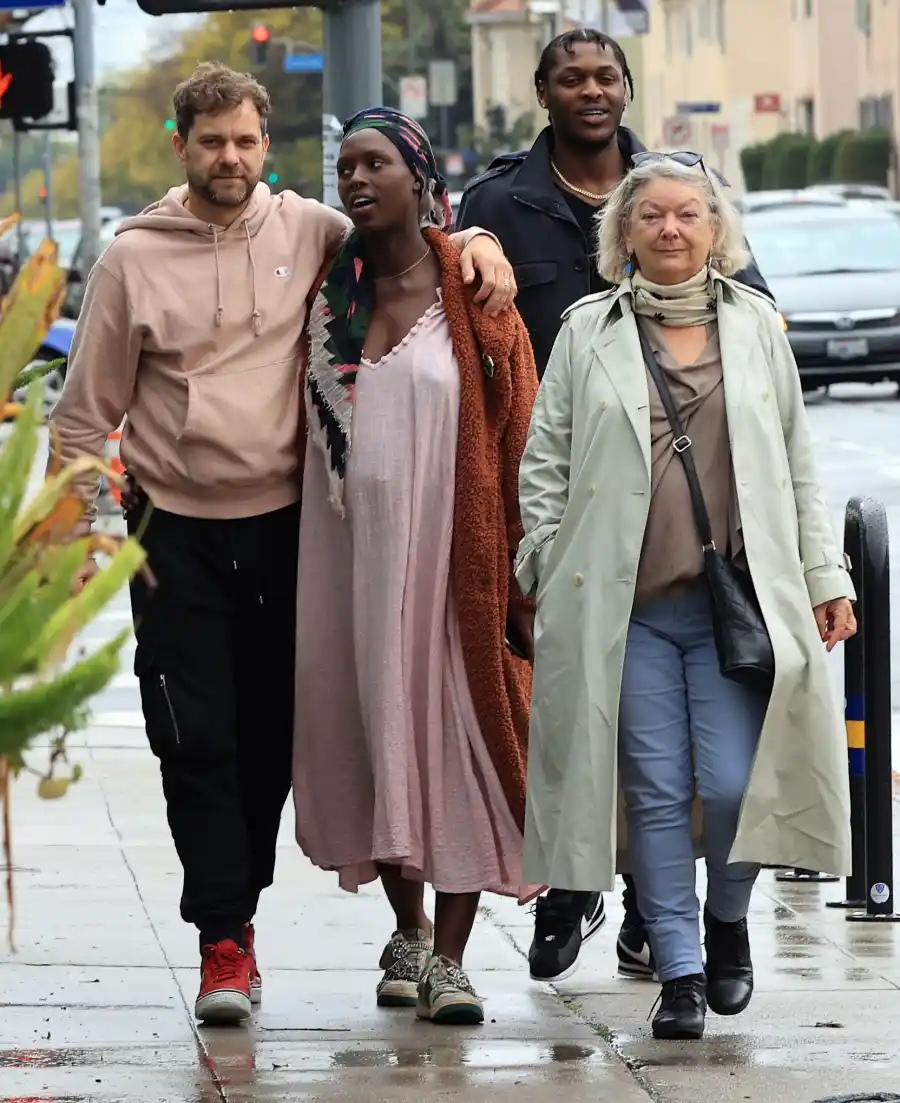 Joshua Jackson Puts His Arm Around Pregnant Wife Jodie Turner-Smith as They Step Out With His Mom