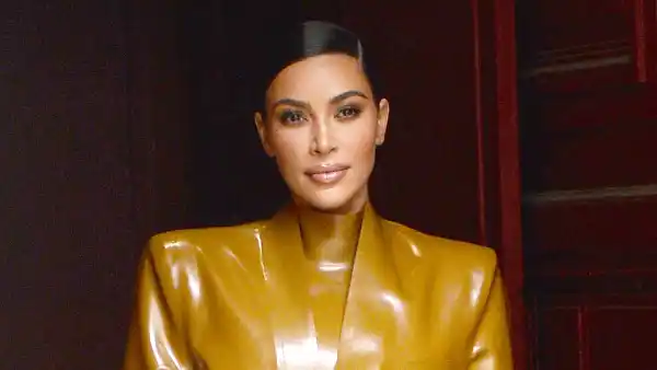 Kim Kardashian Latex PFW Outfit