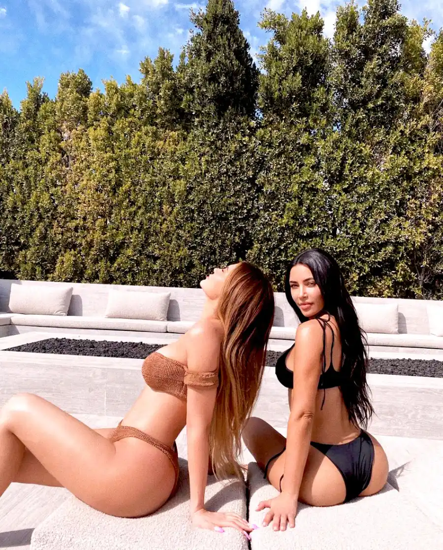 Kylie Jenner, Kim Kardashian, Khloe, Kourtney Spend Day at the Pool