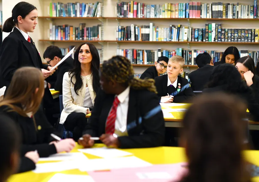 Meghan Markle Makes Surprise Solo Appearance at London High School for International Women's Day