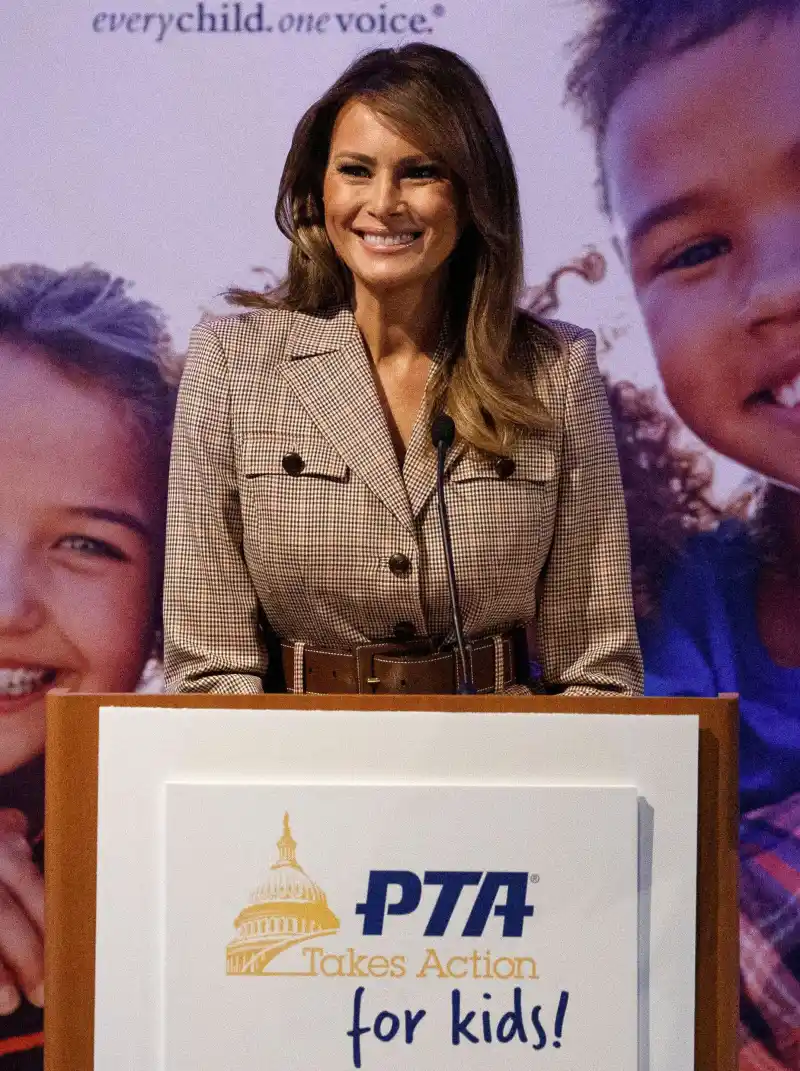 Melania Trump Plaid Ensemble March 10, 2020