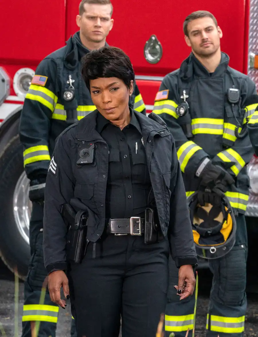 Oliver Stark, Angela Bassett and Ryan Guzman 911