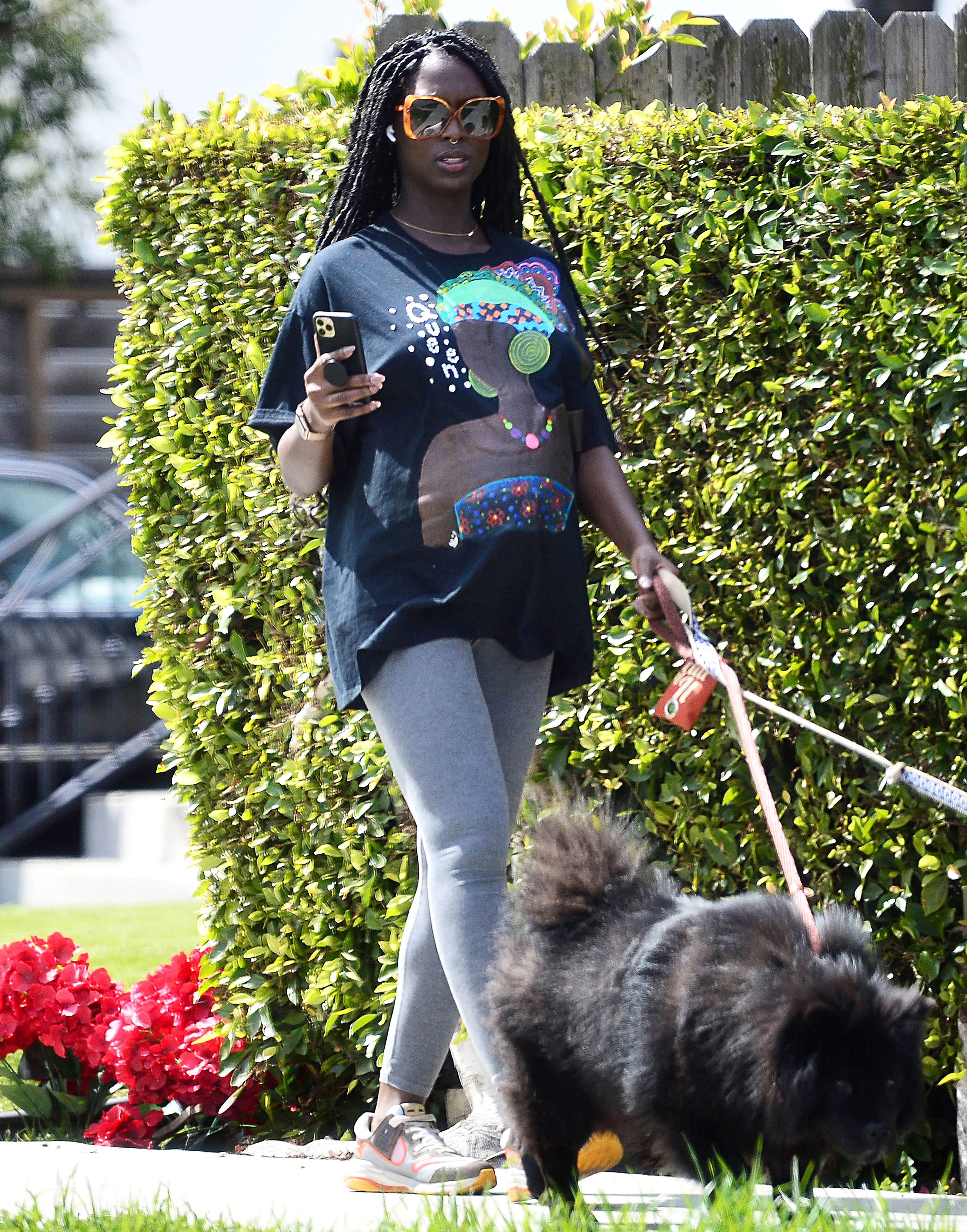 Pregnant Jodie Turner-Smith Walks Dog 2 Weeks Ahead Due Date