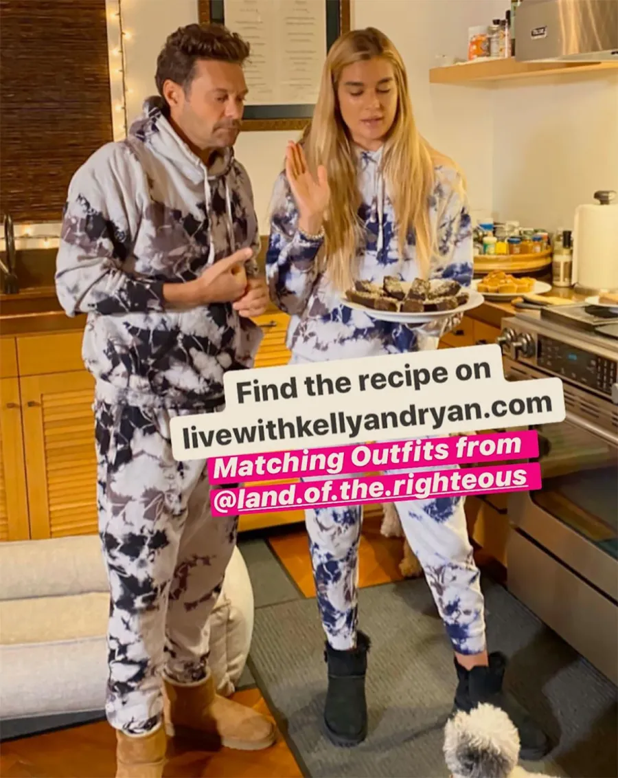 Ryan Seacrest and Girlfriend Shayna Taylor Match in Tie-Dye Sweatsuits