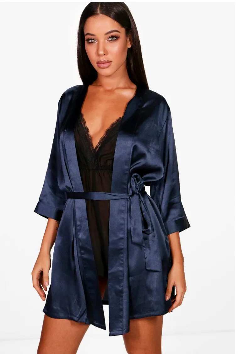 Satin Kimono Robe