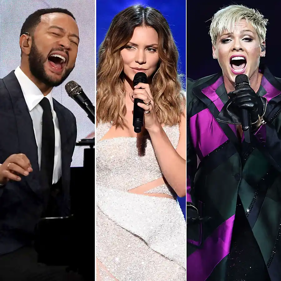 John Legend Katharine McPhee Pink Stars Perform Online Concerts Amid Coronavirus