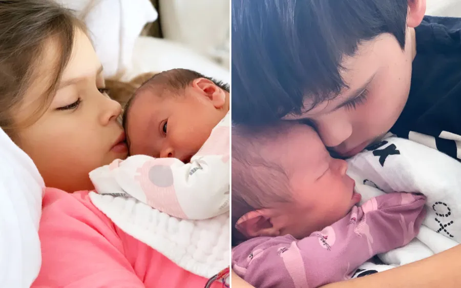 Teddi Mellencamps kids snuggled up to their infant sister Dove