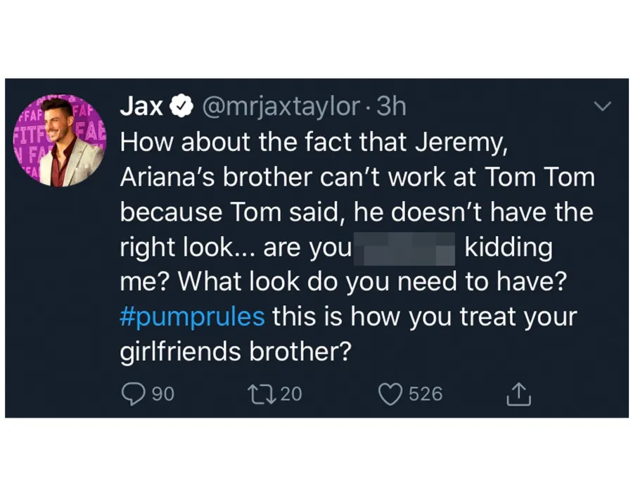 Tom Sandoval Engages in Nasty Twitter Feud With Jax Taylor