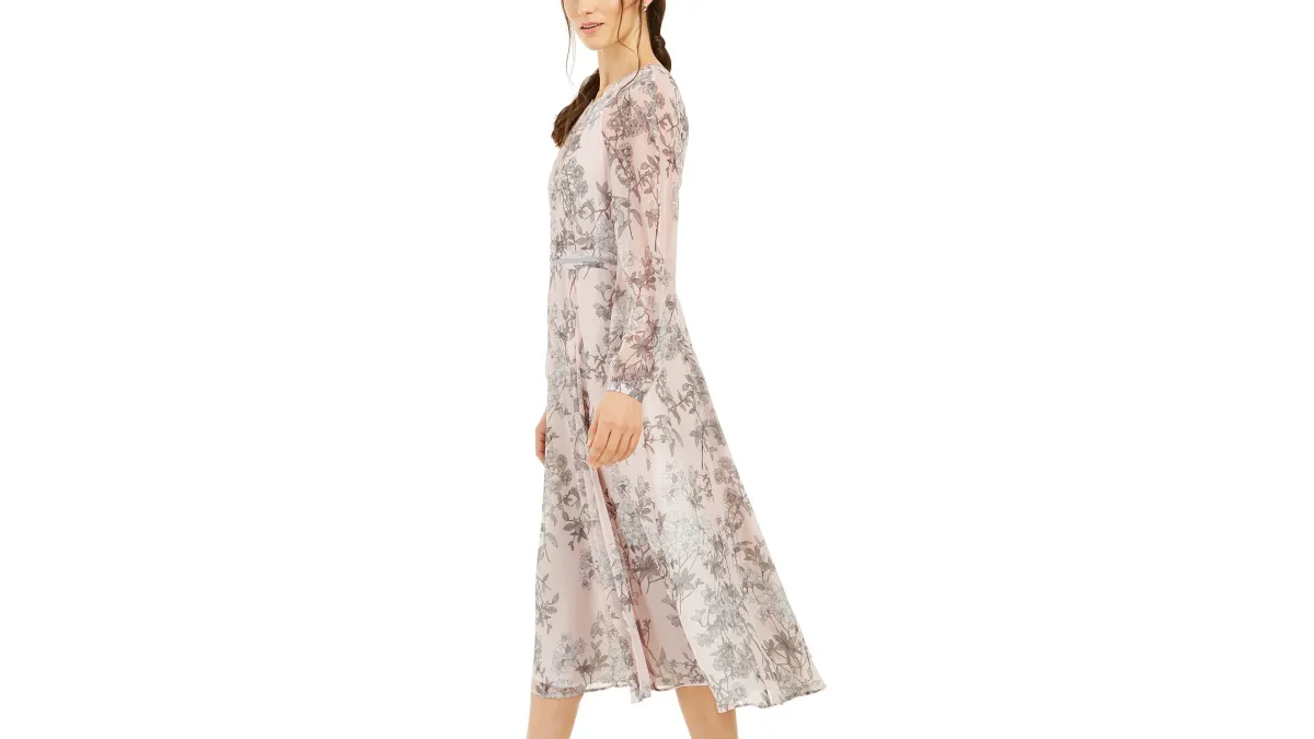 Tommy Hilfiger Diana Floral-Print Chiffon Midi Dress