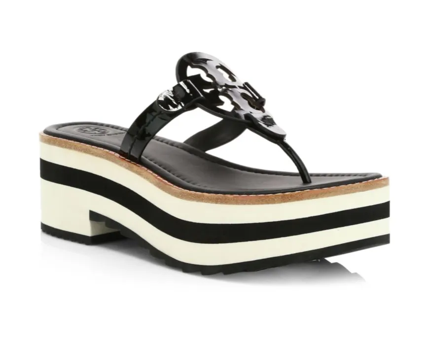 Tory Burch Miller Platform Leather Thong Sandals