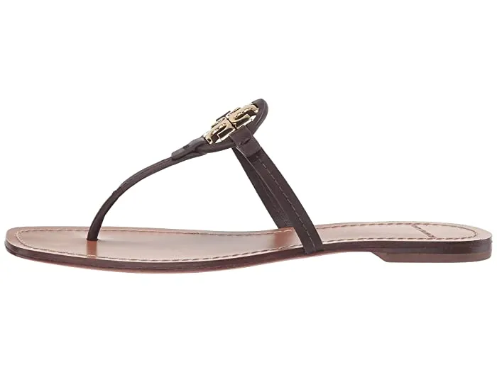 Tory Burch Mini Miller Leather Thong (Black Cherry)