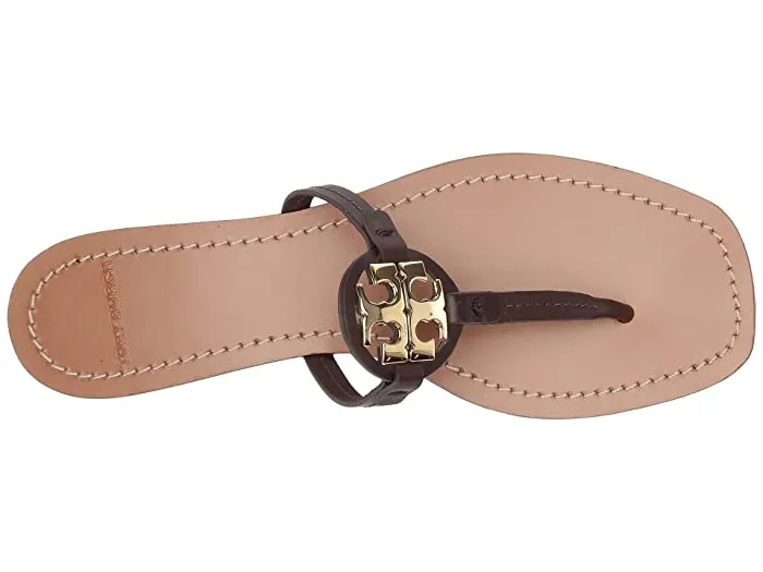 Tory Burch Mini Miller Leather Thong (Black Cherry)