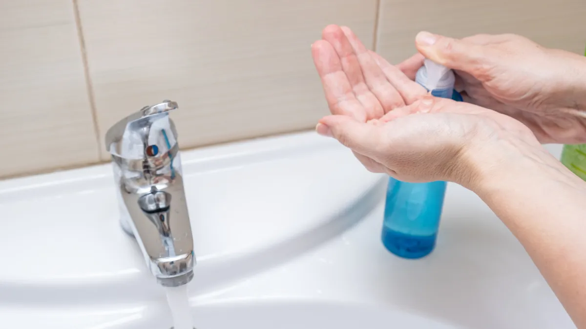 washing hands with soap