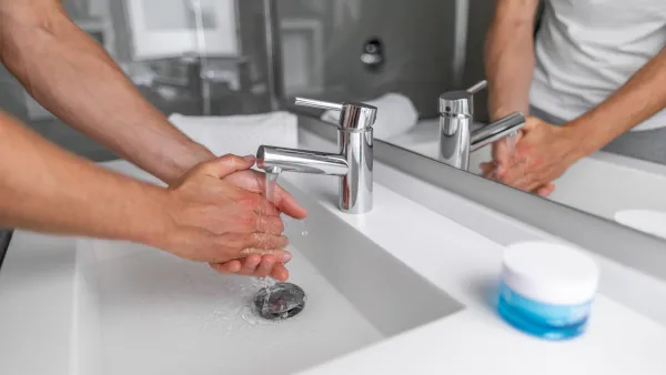 washing hands with soap