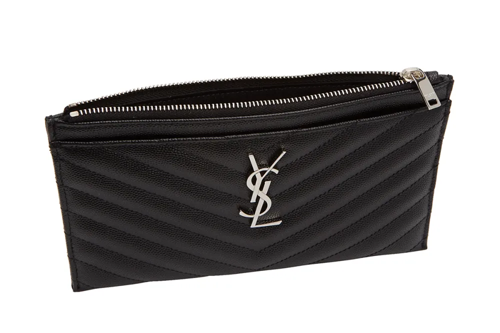 Saint Laurent Black Monogram Bill Pouch