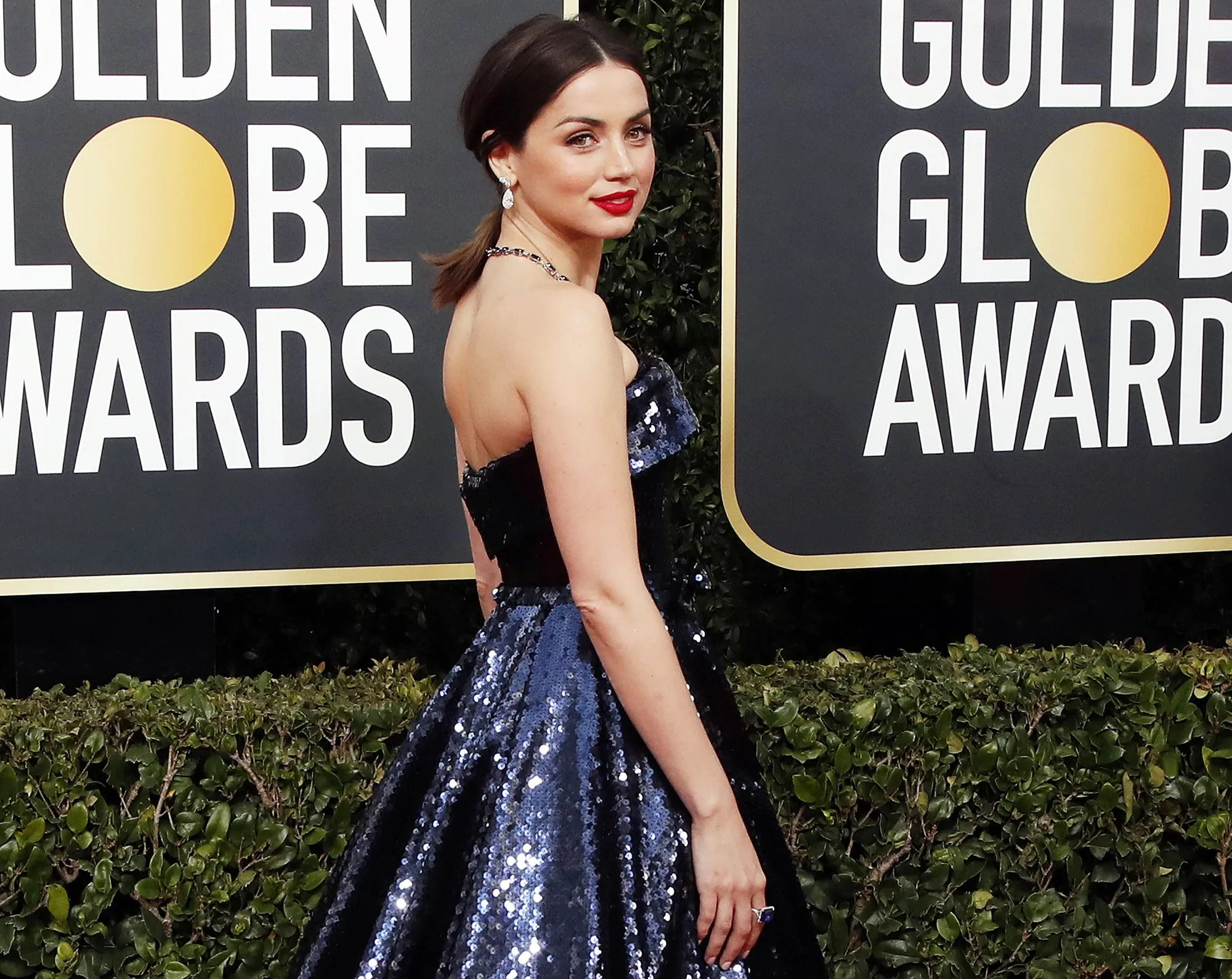 Ana de Armas arrives at the Golden Globe Awards 2020 Ben Afflecks Girlfriend Ana de Armas Says Shes Been Very Lucky to Work With Handsome Actors
