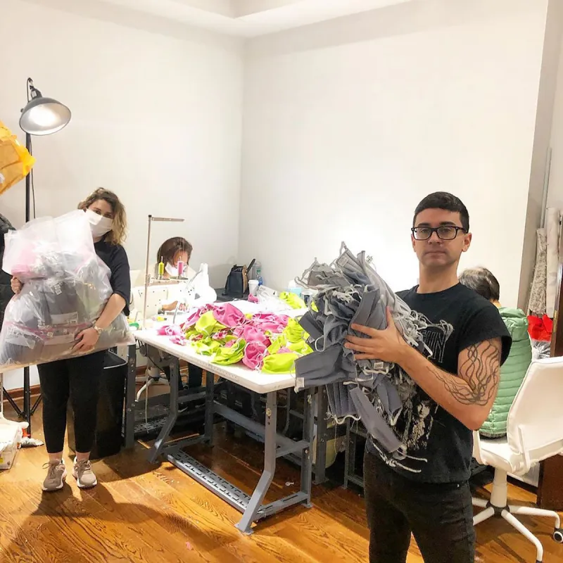 Celebs Making Their Own Face Masks - Christian Siriano