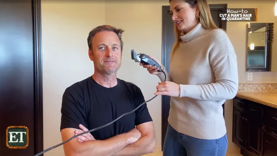Chris Harrison Gets a Quarantine Haircut From Girlfriend Lauren Zima